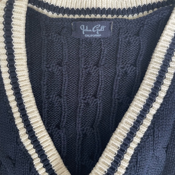 John Galt Brandy Melville Navy blue cable knit sweater vest - Picture 7 of 7